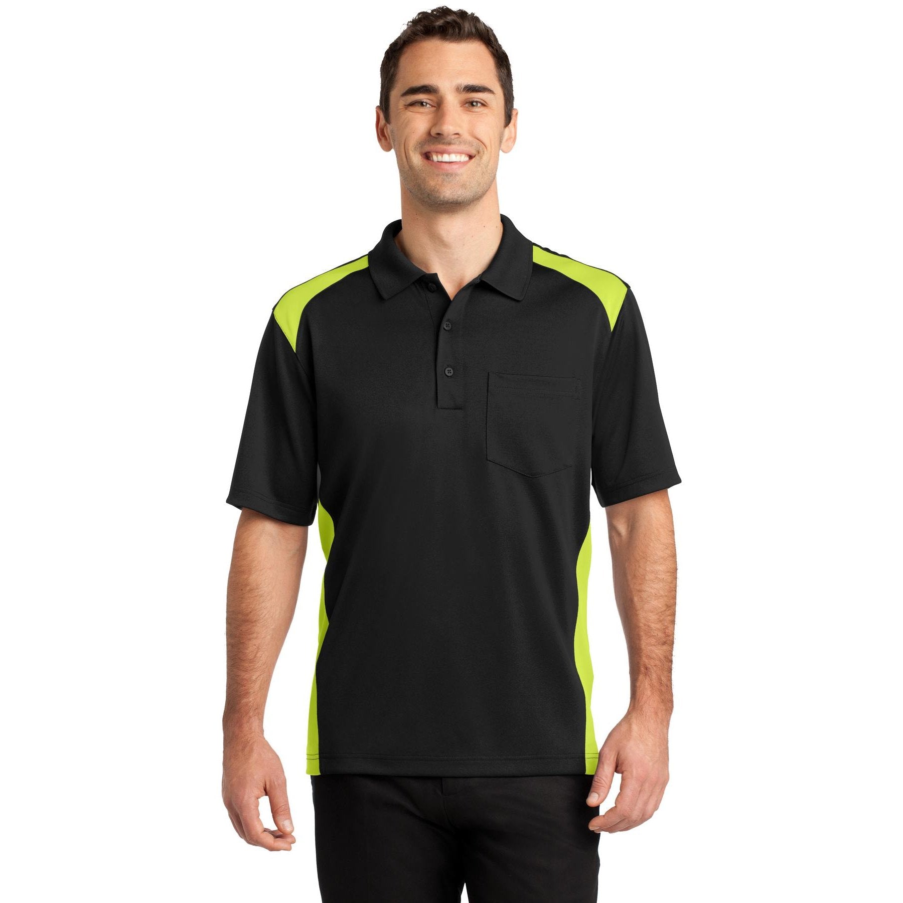 CornerStone-CornerStone® Select Snag-Proof Two Way Colorblock Pocket Polo. CS416-MedTech-4